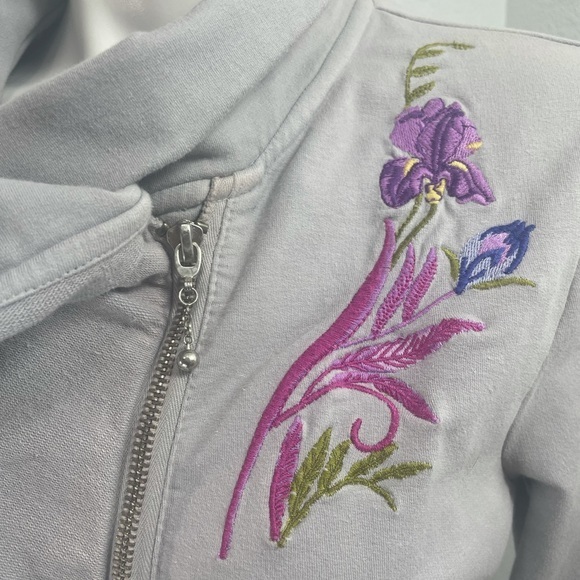 Antoinette C Embroidered Waterfall Frill Front Zip Jacket - Picture 10 of 16